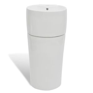 Vasque &agrave; trou de trop-plein/robinet c&eacute;ramique Blanc pour salle de bain