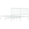 vidaXL Cadre de lit métal sans matelas et tête de lit blanc 140x190 cm