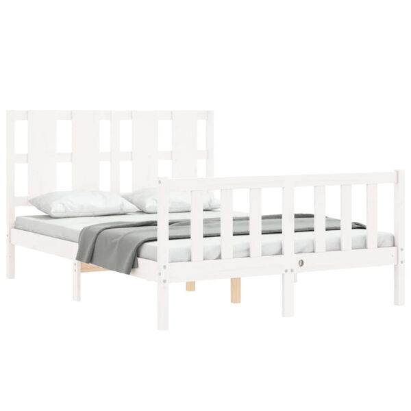 vidaXL Cadre de lit sans matelas blanc 120x200 cm bois de pin massif