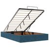 vidaXL Lit ottoman avec matelas et LED bleu fonc&eacute; 90x200cm velours
