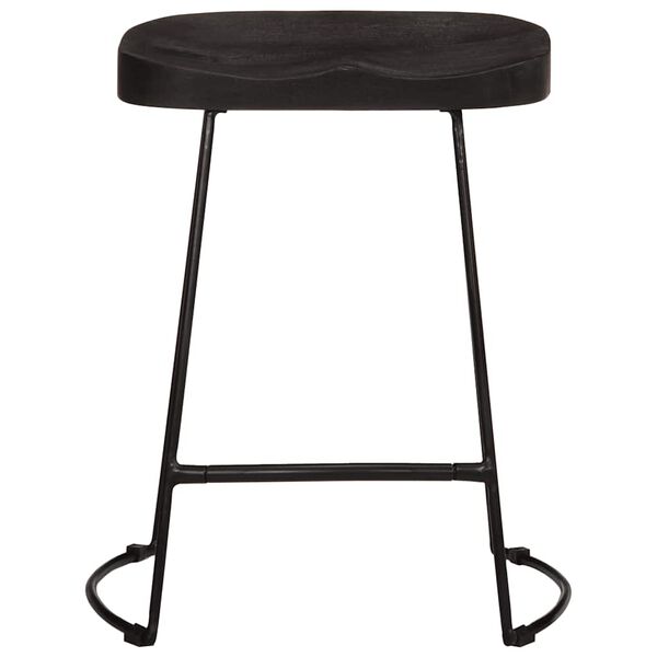 vidaXL Tabourets de bar lot de 2 noir 46x38x52 cm bois manguier massif