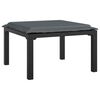 vidaXL Repose-pied de jardin avec coussin noir et gris r&eacute;sine tress&eacute;e