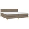 vidaXL Sommier &agrave; lattes de lit avec matelas Taupe 200x200 cm Tissu
