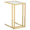 vidaXL Table d'appoint ordinateur Transparent 50x35x65 cm Verre tremp&eacute;