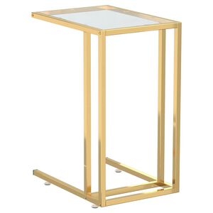 vidaXL Table d'appoint ordinateur Transparent 50x35x65 cm Verre tremp&eacute;