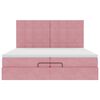 vidaXL Cadre de lit ottoman avec matelas rose 200x200 cm velours