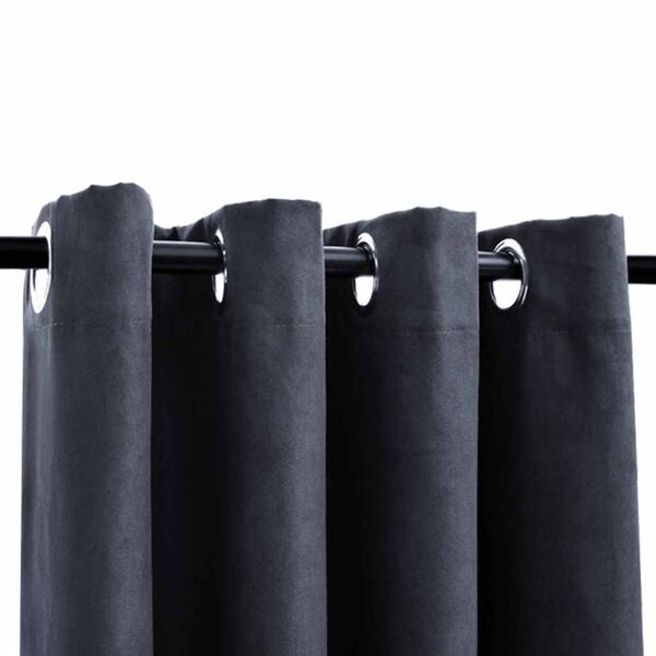 vidaXL Rideaux occultants avec anneaux M&eacute;tal 2pcs Anthracite 140x225cm