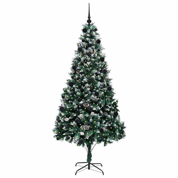 vidaXL Sapin de Noël artificiel Vert 210 cm PVC, Acier et Plastique