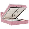 vidaXL Cadre de lit ottoman avec matelas rose 140x190 cm velours
