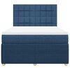 vidaXL Sommier à lattes de lit avec matelas Bleu 140x190 cm Tissu