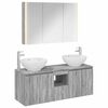 vidaXL Ensemble d'armoire de salle de bain 4 pc Sonoma gris