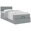 vidaXL Cadre de lit ottoman et matelas gris clair 90x190 cm tissu
