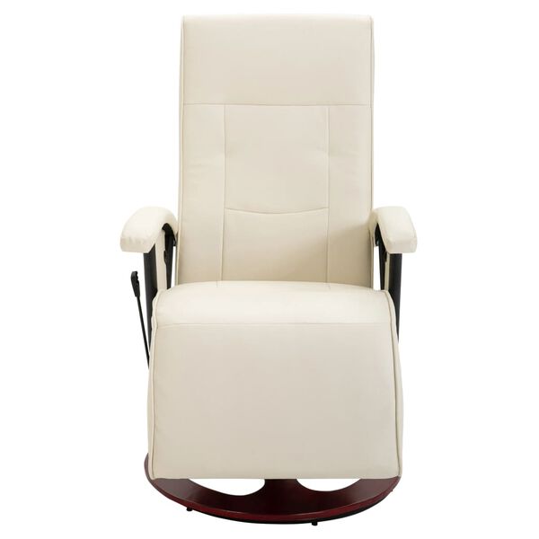 vidaXL Fauteuil de massage blanc crème similicuir