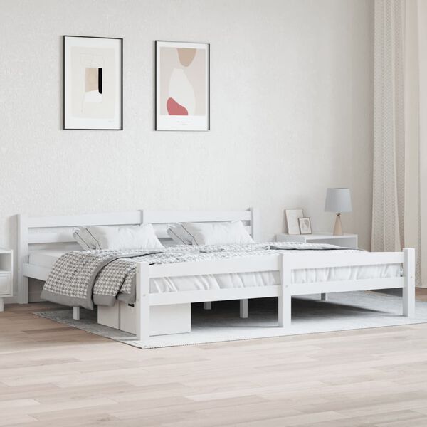 vidaXL Cadre de lit sans matelas blanc bois massif de pin 200x200 cm