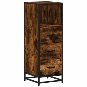 vidaXL Armoire de bain ch&ecirc;ne fum&eacute; 35x37,5x100cm bois d'ing&eacute;nierie