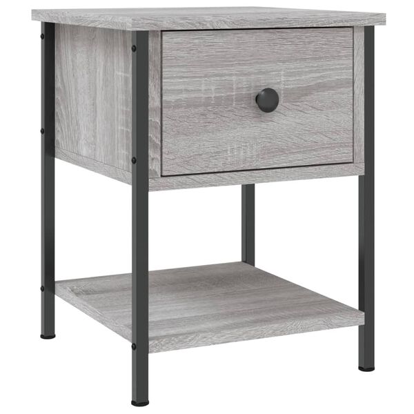 vidaXL Table de chevet sonoma gris 34x35,5x45 cm bois d'ingénierie