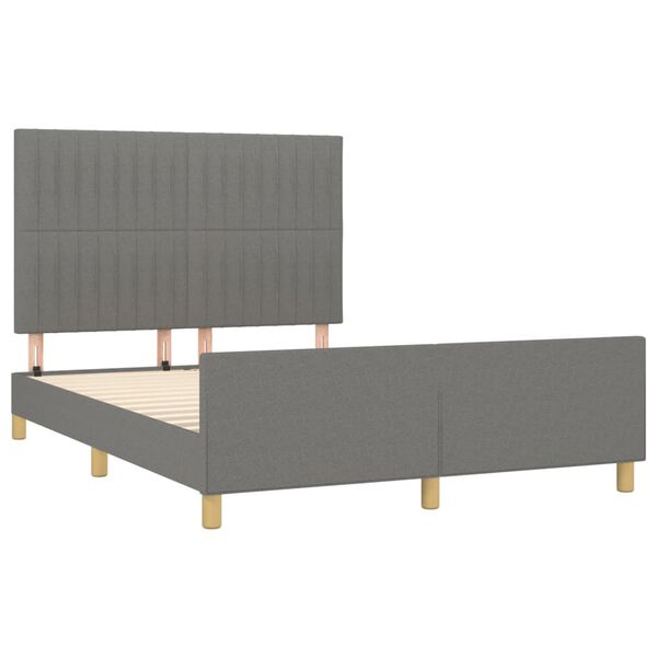 vidaXL Cadre de lit sans matelas gris fonc&eacute; 140x200 cm tissu