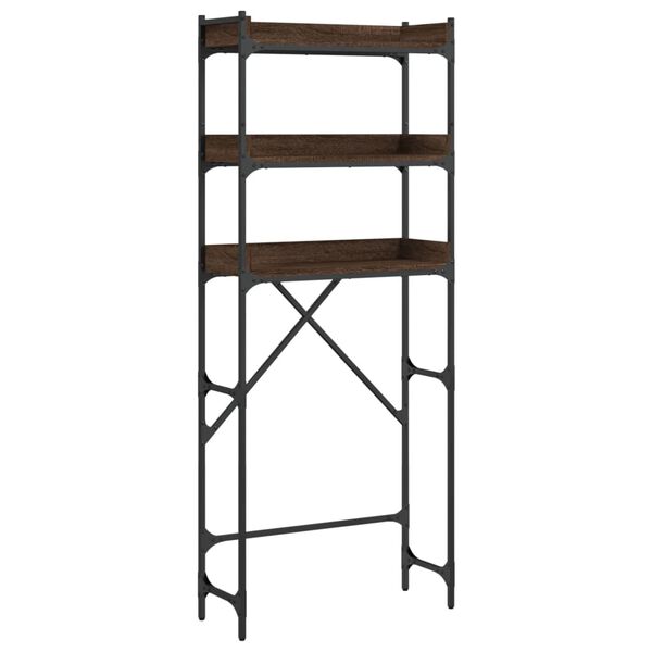 vidaXL &Eacute;tag&egrave;re de lave-linge ch&ecirc;ne marron 67x25x163 cm bois ing&eacute;nierie