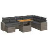 vidaXL Salon de jardin 9 pcs avec coussins gris r&eacute;sine tress&eacute;e