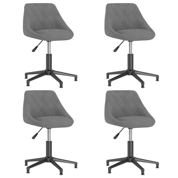 vidaXL Chaises pivotantes à manger lot de 4 gris clair velours