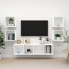 vidaXL Ensemble de meuble TV 5 pcs Blanc Bois d'ing&eacute;nierie
