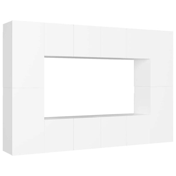 vidaXL Ensemble de meubles TV 8 pcs Blanc Bois d'ing&eacute;nierie