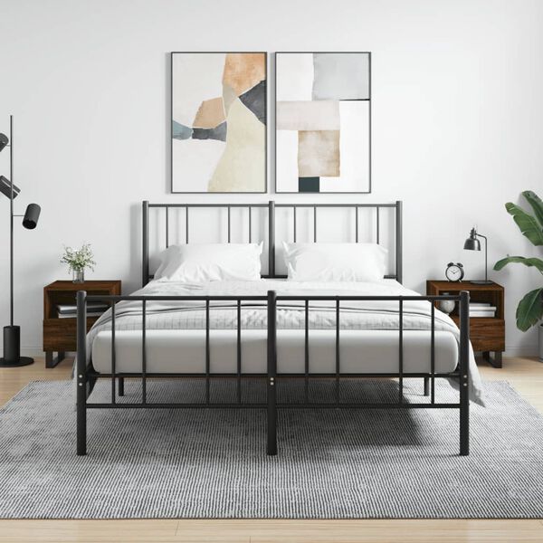 vidaXL Tables de chevet 2 pcs ch&ecirc;ne marron 40x35x47,5 cm