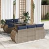 vidaXL Salon de jardin avec coussins 6 pcs gris r&eacute;sine tress&eacute;e acacia