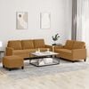 vidaXL Ensemble de canap&eacute;s 3 pcs avec coussins Marron Velours