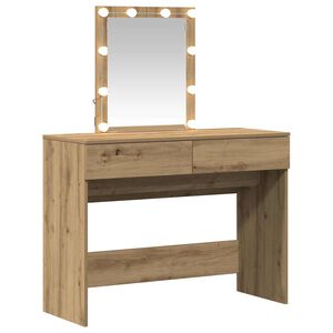 vidaXL Table de Toilette avec tiroir Ch&ecirc;ne artisanal 100 x 40 x 130 cm