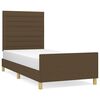 vidaXL Cadre de lit sans matelas marron fonc&eacute; 90x190 cm tissu