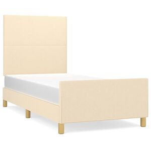 vidaXL Cadre de lit sans matelas cr&egrave;me 90x200 cm tissu