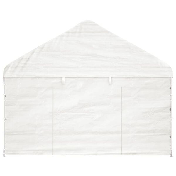 vidaXL Belv&eacute;d&egrave;re avec toit blanc 20,07x4,08x3,22 m poly&eacute;thyl&egrave;ne