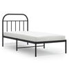 vidaXL Cadre de lit m&eacute;tal sans matelas avec t&ecirc;te de lit noir 80x200 cm