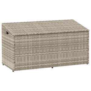 vidaXL Bo&icirc;te de rangement de jardin gris clair 110x50x58 cm rotin