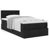 vidaXL Cadre de lit ottoman avec matelas noir 80x200 cm tissu