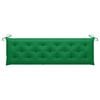 vidaXL Banc de jardin avec coussin vert 175 cm Bois de teck massif