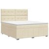 vidaXL Lit boxspring avec matelas Cr&egrave;me 140 x 200 cm Tissu