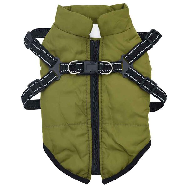 vidaXL Manteau pour chiens avec harnais imperm&eacute;able r&eacute;fl&eacute;chissant L36
