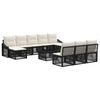 vidaXL Ensemble de canap&eacute; de jardin 11 pcs Noir polyrotin