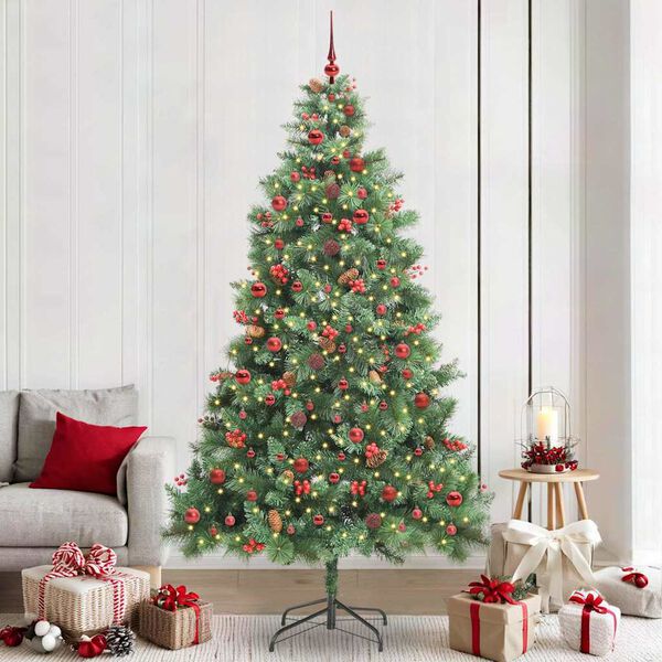 vidaXL Sapin de No&euml;l artificiel Vert 240 cm PVC et m&eacute;tal