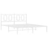 vidaXL Cadre de lit m&eacute;tal sans matelas et t&ecirc;te de lit blanc 160x200 cm