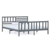 vidaXL Cadre de lit Gris Bois massif 120x200 cm