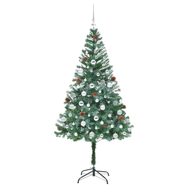 vidaXL Sapin de No&euml;l artificiel avec 300 LED Vert 180 cm PVC et Acier