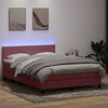 vidaXL Sommier &agrave; lattes de lit avec matelas et LED rose 160x220 cm velours