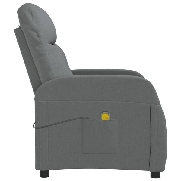 vidaXL Fauteuil de massage Gris fonc&eacute; Tissu