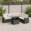 vidaXL Salon de jardin 7 pcs avec coussins noir r&eacute;sine tress&eacute;e