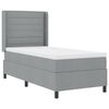 vidaXL Lit &agrave; ressorts avec matelas Gris clair 90 x 200 cm tissu