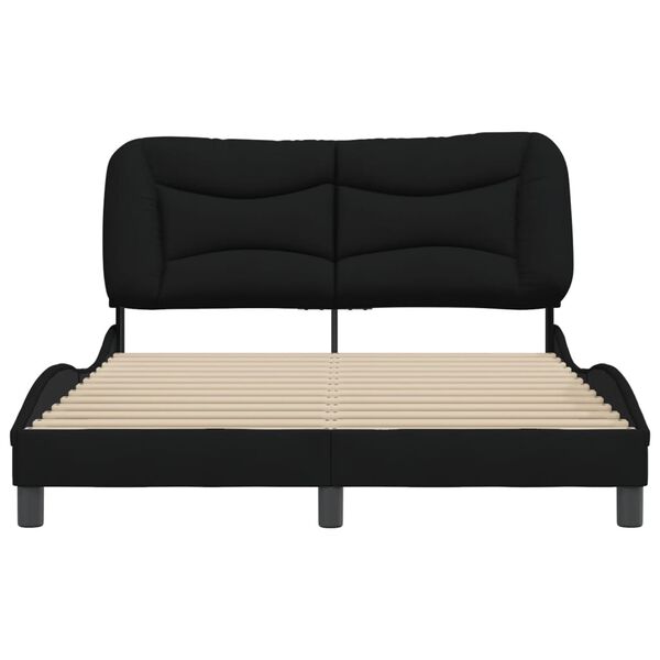 vidaXL Cadre de lit sans matelas Hvar noir 120x200 cm tissu