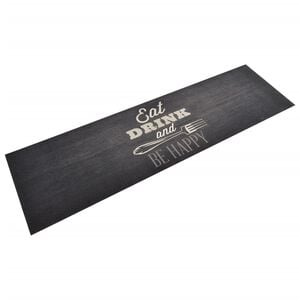 vidaXL Tapis de cuisine lavable impression cuisine noir 45x150 cm